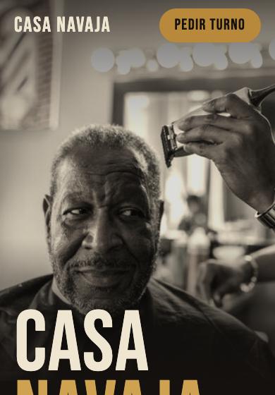 Página de ejemplo para barberías, vista en el celular
